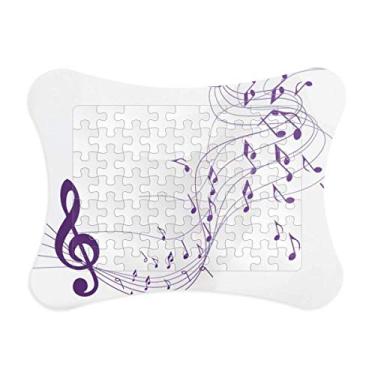 Imagem de Bloco de notas musicais roxo da Flappg com moldura branca para cartão de papel para casa