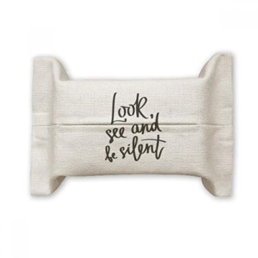 Imagem de Bolsa de linho de algodão com citação Look See and Be Silent