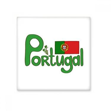 Imagem de Azulejo de cerâmica com padrão verde bandeira nacional de Portugal brilhante decalque decorativo de tijolos esmaltados