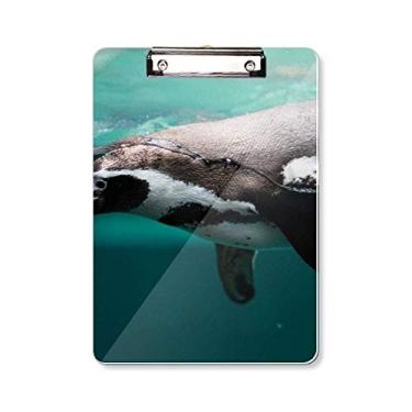 Imagem de Prancheta com imagem de água pinguim oceano azul profundo pasta, bloco de escrita A4