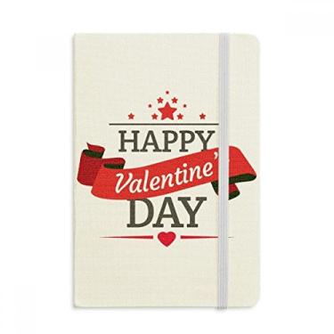 Imagem de Caderno vermelho e preto Happy Valentine's Day oficial de tecido capa dura diário clássico