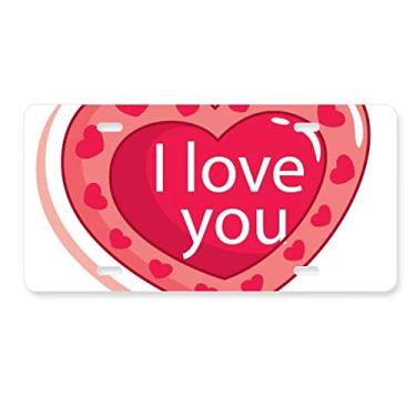 Imagem de DIYthinker Dia dos Namorados Eu te Amo Rosa Coração Placa Decoração Carro Acessório de Aço Inoxidável