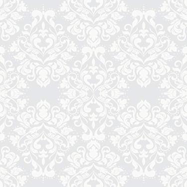 Imagem de Quartinhos Papel de Parede Arabesco Cinza e Off-White 57x270cm