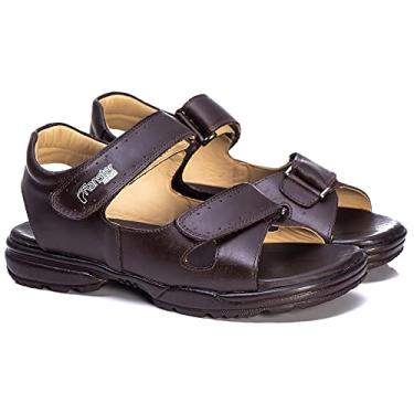 Imagem de Sandália Masculina Conforto Couro Marrom 800 Tamanho:39;Cor:Marrom;Gênero:Homem