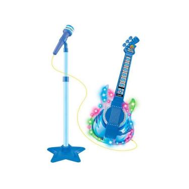 Imagem de Guitarra De Brinquedo Com Microfone Rock Show - Dm Toys