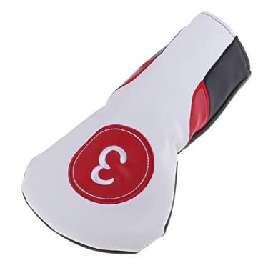 Imagem de Kesoto Capas de tacos de golfe para cabeça 3 5 capa de cabeça para tacos de golfe Woods, branco 3