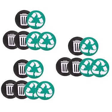 Imagem de Cabilock 18 Pcs Adesivos De Triagem De Lixo Adesivos De Reciclagem De Lixo Reciclar Lata De Lixo Lata De Lixo Autoadesiva Decalque De Lata De Lixo Etiquetas Adesivas Volta Pvc Cesto De Lixo