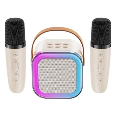 Imagem de CIADAZ Máquina de karaokê com microfone sem fio portátil para adultos e crianças BT Karaokê Alto-falante Luzes RGB Alto-falante expansível Cartão TF 64G Tipo-C Fone de ouvido Monitoramento auxin para