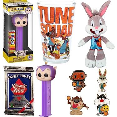 Imagem de Space Bugs Bunny Space Jam 2 Tune Squad Figure Pop! Exclusivo junto com Batman e Lebron James como Robin + Camiseta Legado do Personagem de Basquete 2 Itens