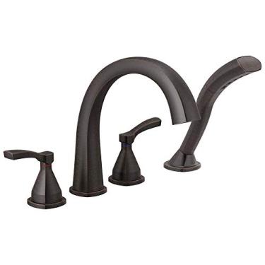 Imagem de DELTA FAUCET T4777-RB Acabamento de banheira romana de quatro furos com desviador, bronze veneziano