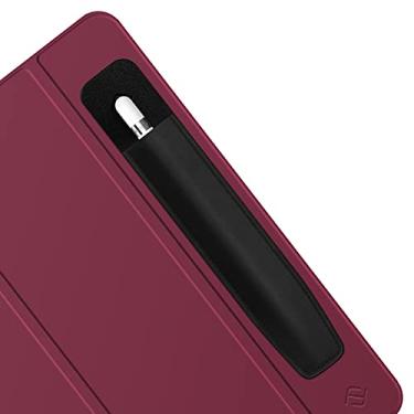 Imagem de Fintie Adesivo de suporte de lápis compatível com Apple Pencil (USB-C) e Apple Pencil (1ª/2ª Geração), bolso elástico para caneta Stylus, capa adesiva de couro para caneta anexada à capa, preto