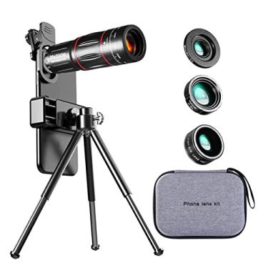 Imagem de Lente de câmera de celular portátil 28X HD 2023 com zoom telescópico, lente macro para smartphone, olho de peixe, acessório para celular