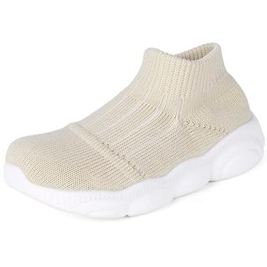 Imagem de Sapatos de bebê Pantufas Infantis Meias Infantis Menino Menina Andador Sapato Sola Antiderrapante, Caqui, 9-12 Meses