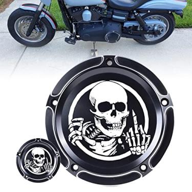 Imagem de Capa de Temporizador e Pontas Goldfire CNC Derby para Harley 1999-2014 Harley Twin Cam Touring Road King Electra Glide FLHR FLHX FXST DynaGoldfire preto HD01DYC-06-BK