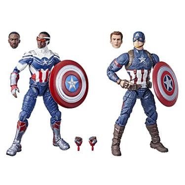 Imagem de Marvel Legends Series Captain America 2-Pack Steve Rogers and Sam Wilson MCU 6-Inch Figures, 7 Accessories
