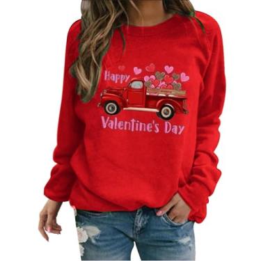 Imagem de Moletom com estampa de coração de amor, camisetas femininas raglans, manga 3/4, presente para casais, A2 - vermelho, XXG