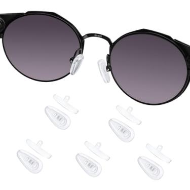 Imagem de OOWLIT 5 pares de protetores de nariz transparentes e macios antiderrapantes para óculos Oakley armação de óculos de sol 14 mm x 8 mm x 6 mm