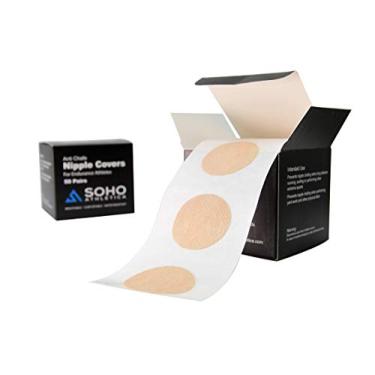 Imagem de Soho Athletica 50 pares de protetores de mamilo masculinos para corrida, evita o atrito do mamilo durante o esporte, alivia e previne a dor dos mamilos dos corredores, Natural, 50 Count (Pack of 1)