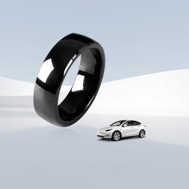Imagem de Tesla Smart Ring Tesla chaveiro acessórios cartão chave modelo 3/Y chaveiro substituição cerâmica RFID anel inteligente para Tesla modelo 3 e modelo Y (EUA 9)