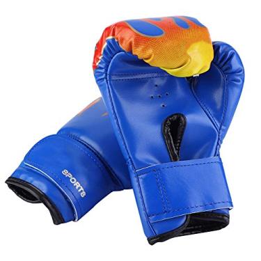 Imagem de Luvas de boxe para crianças, luvas de saco de areia, luvas de boxe, kick boxing, muay thai e mma (luvas azuis palmas azuis)