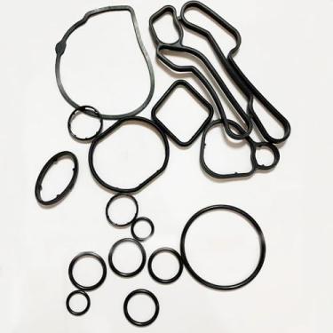 Imagem de YEPREM 55354072 Kit de reparo de radiador de óleo para assento de grade de óleo do motor 55354071 24445723 Vedações da junta do refrigerador de óleo do sistema de resfriamento para Bu/ -lck Chevy Aveo