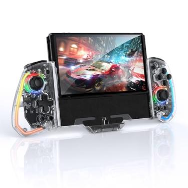 Imagem de IINE Controle Portátil para Switch, [Sem Deriva] Controlador de Joypad de Uma Peça com Joystick de Efeito Hall, Controle para Switch/OLED com Luz RGB/Macro/Controle de Movimento/Rumble/Turbo