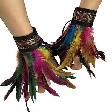 Imagem de Pulseiras de penas, 1 par de algemas de pulso de penas, pulseiras de tapa de penas, decoração de pulseira, fantasia, festa à fantasia/429