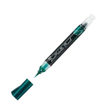 Imagem de Pentel Caneta Brush Dualmettalic Verde+Azul Metalico 2 Cores XGFH-DDX