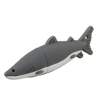 Imagem de 16GB Shark Model USB Flash Drive USB 3.0 Dispositivo de armazenamento USB Flash Disk USB Drive USB 3.0 Memory Stick USB Stick U Disk Pen Drive USB Flash Memory USB Disk Armazenamento de dados - Cinza