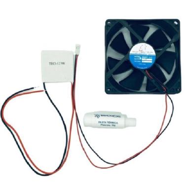 Imagem de Pastilha Peltier -12706 + Cooler 12V + Pasta Térmica