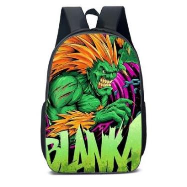 Imagem de MOCHILA ESCOLA INFANTIL JUVENIL ANIME MONSTRO BLANKA-Unissex