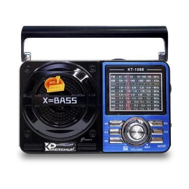 Imagem de Radio Recarregável Ketchup Kt-1088 Fm/Am/Sd/Usb - Azul