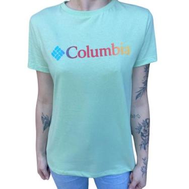 Imagem de Camiseta Columbia Feminina Sun Trek Graphic II , M, Verde menta