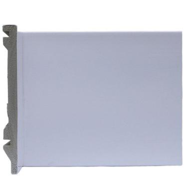 Imagem de Kit com 5 Barras Rodapé de Poliestireno 15cm X 15mm Liso 12m Branco