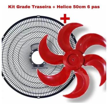 Imagem de Kit Grade Traseira Mondial 50cm + 1 Hélice 50cm 6 Pas Vermelha
