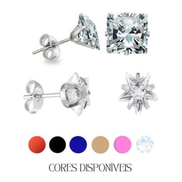 Imagem de Brinco Masculino Feminino Pedra Zircônia 10Mm Coração - Visujoias