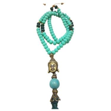 Imagem de Japamala Pulseira Terço 108 Contas De Cristal Verde - Encanto Das Cont