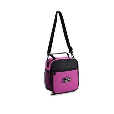 Imagem de Lancheira Térmica Juvenil Escolar Faculdade Trabalho Denlex, Rosa