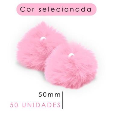 Imagem de Pompom - Pelúcia Rosa Claro 50 Mm - C/50 Unidades - Nybc