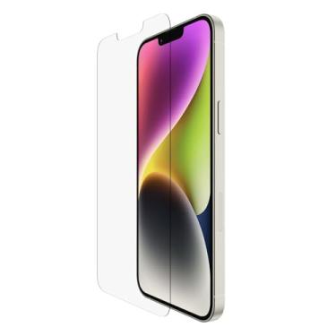Imagem de Belkin Película UltraGlass para iPhone 14 Plus, iPhone 13 Pro Max – Fácil aplicação com bandeja de guia de instalação – Película de vidro temperado transparente com tela antimicrobiana tratada