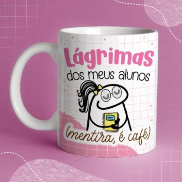 Imagem de Caneca Porcelana Flork Prof Lágrimas dos meus alunos mentira é café Pr