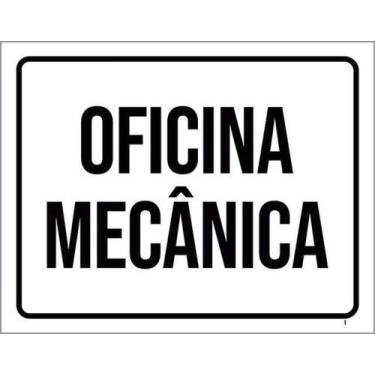 Imagem de Kit 10 Placas Oficina Mecânica Preta 36X46 - Sinalizo