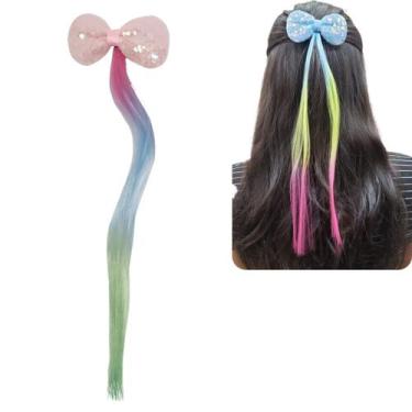 Imagem de Mecha c/ Laço Infantil Colorida Enfeite Cabelo Festa Menina - CHARME, 