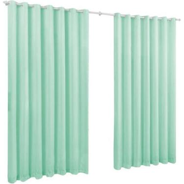 Imagem de Cortina Roma 3 Metros Para Sala E Quarto - Cris Enxovais, Verde Claro
