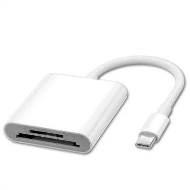 Imagem de [Certificado Apple MFi] Leitor de câmera USB C para cartão SD para iPhone 17, adaptador de leitor de cartão de memória micro SD/SD com compartimento duplo para cartão de memória, visualizador de