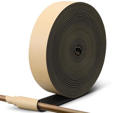 Imagem de Tondiamo Fita isolante de tubo de 0,8 x 32,8 m, fita isolante de espuma para uso externo, fita isolante para tubo de água, folha de alumínio, autoadesiva para proteção contra congelamento no inverno,