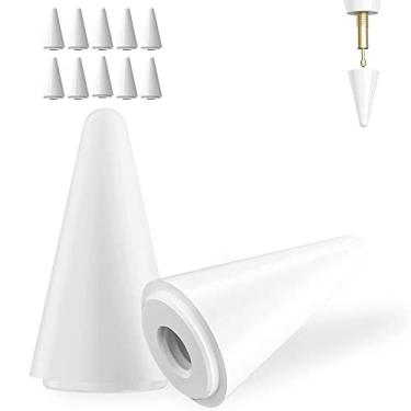 Imagem de TaIYanG Pontas de substituição para pontas de caneta Apple Pencil pacote com 10 - branco (universal com pontas preta/rosa/roxa)