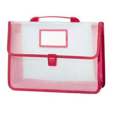 Imagem de Bolsa portátil para estudantes, bolsa de armazenamento de documentos, organizador de pastas de documentos de grande capacidade, Vermelho, One Size