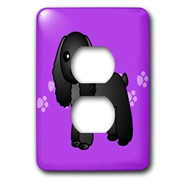 Imagem de 3dRose Lsp_15341_6 Capa de tomada de 2 plugues Cocker Spaniel preto fofo com estampa de patas