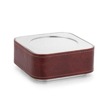 Imagem de Base Fragmentos Prata com Couro Vermelho - St James